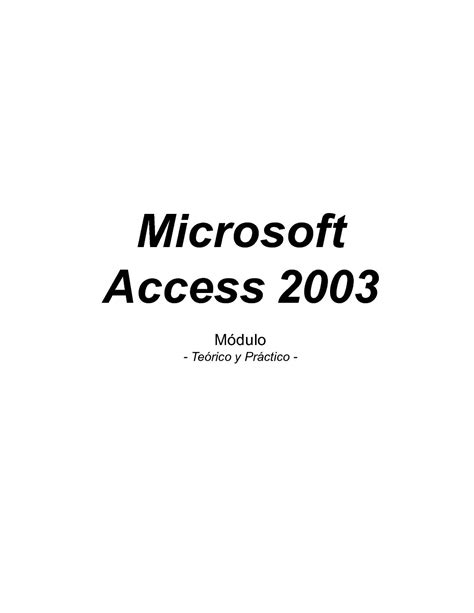 Microsoft access-2003