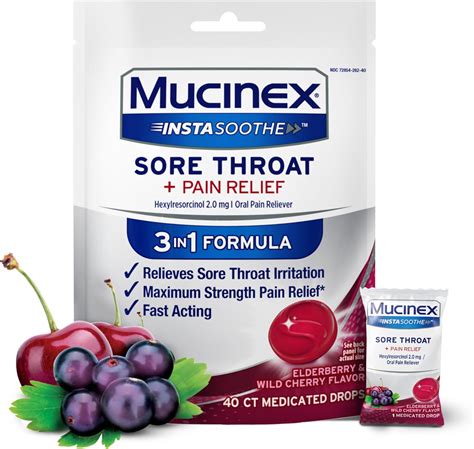 Amazon.com: Mucinex Instasoothe Sore Throat Relief, Sore Throat ...