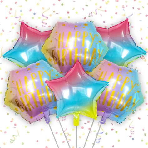 Party Propz Happy Birthday Foil Balloon Set - Gradient Foil Balloons ...