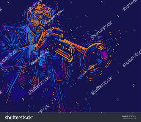 Jazz Trumpet Player Silhouette