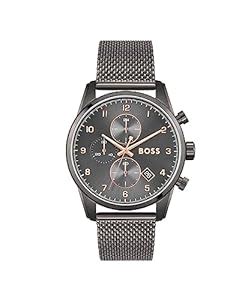BOSS Hugo Stainless Steel Skymaster Analog Gray Dial Men Watch-1513837 ...