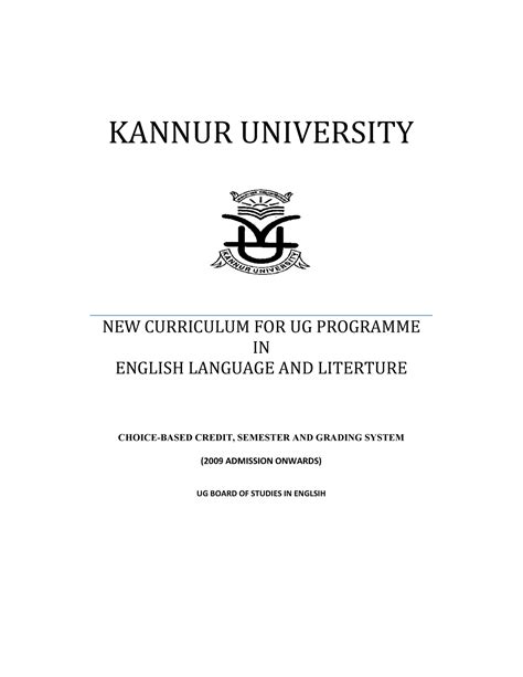 English 2009 - notes - KANNUR UNIVERSITY NEW CURRICULUM FOR UG ...