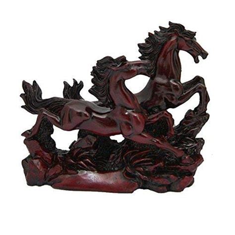 RIPE INDIA Porcelain Running Victory Horses, (14 cm x 10 cm x 4 cm, Red ...
