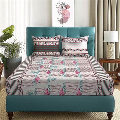Buy Story@Home 180 TC Multicolor Floral Microfiber Double Size Bedsheet ...