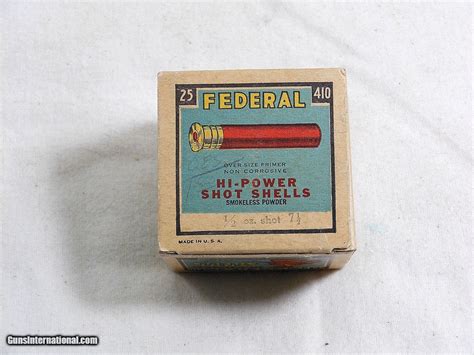 Federal Cartridge Co. 410 21/2 Inch Shell Box With Standing Shooter ...