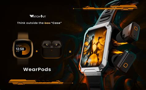 WatchOut WearPods Smartwatch with Wireless Earbuds, GPS Fitness Tracker ...
