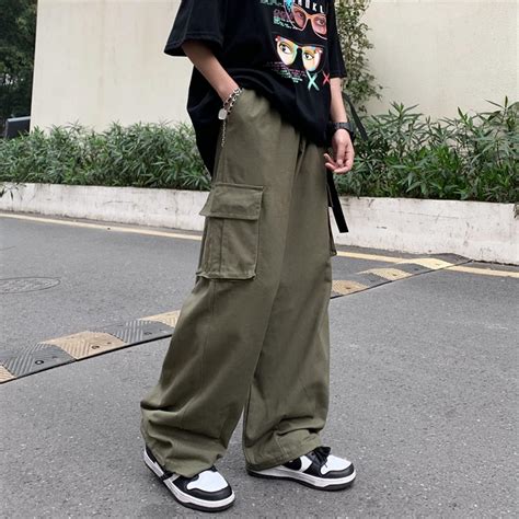 Buy Baggy Cargo Joggers for Men Y2k Gothic Streetwear Wide Leg Cargo ...