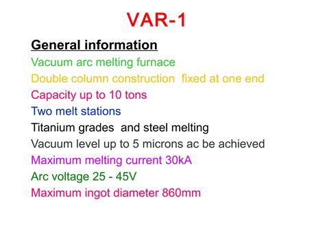Vacuum Arc Remelting Furnaces in Midhani | PPT
