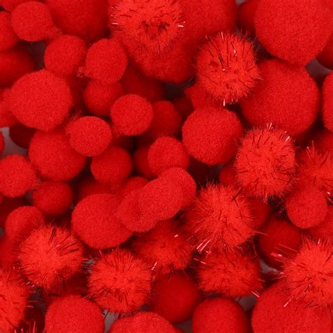 Amazon.com: 900 PCS Pom Poms, Red Bulk Pom Poms Arts and Crafts, Soft ...