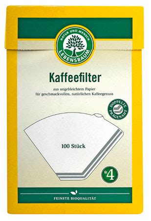 Lebensbaum Kaffeefilter Gr. 4 100 Stück | gemahlen | Kaffee | Kaffee ...