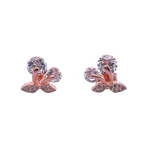 Buy EZURR Whirling Diamond Leaf Stud Earrings (Pure Silver) | Gifts for ...