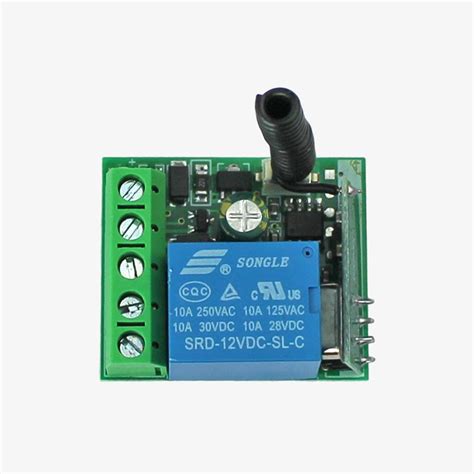 12V DC 433 MHz 1 Channel RF Transmitter and Receiver Remote Control Re ...