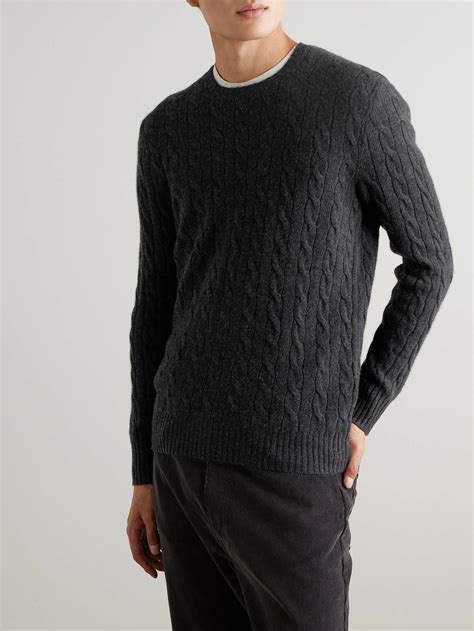POLO RALPH LAUREN Cable-Knit Wool and Cashmere-Blend Sweater for Men ...