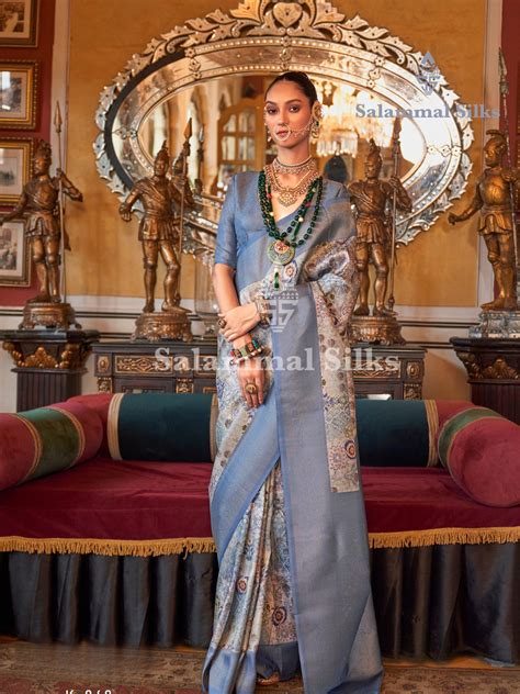 Cream Ash Softy Fancy Saree With Fancy Ash Border – Salammal Silks