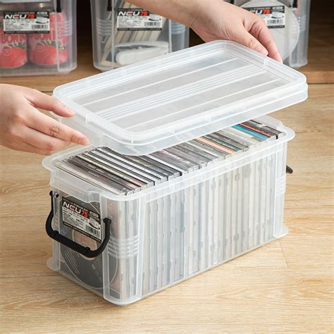 日本进口家用dvd碟片cd盒子光盘收纳盒箱塑料专辑游戏碟储存盒架_虎窝淘