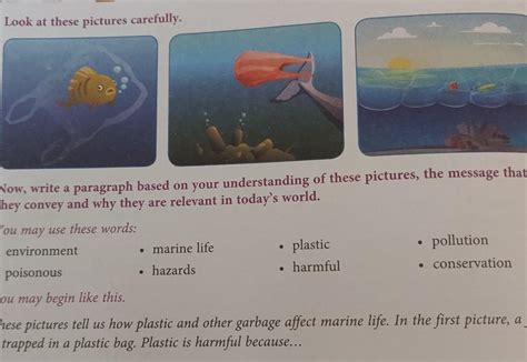 write three paragraphs based on these three pictures - Brainly.in