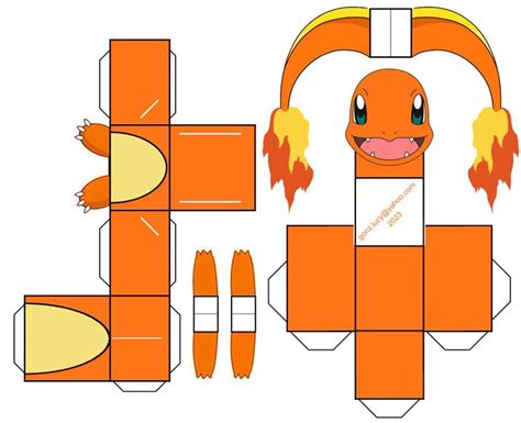 Pokemon Kaleidocycle Papercraft Charmander Papercraft Pokemon - Bilarasa