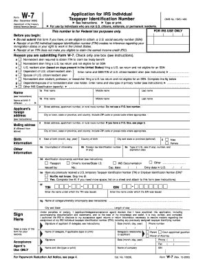 Fillable Online Form W-7 (Rev. December 2002) Fax Email Print - pdfFiller
