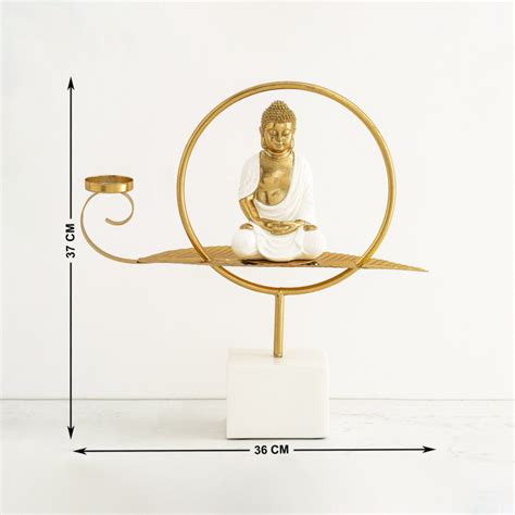 Buy Heritage Single Pc. Buddha on Leaf Figurine - Polyresin - Gold from ...