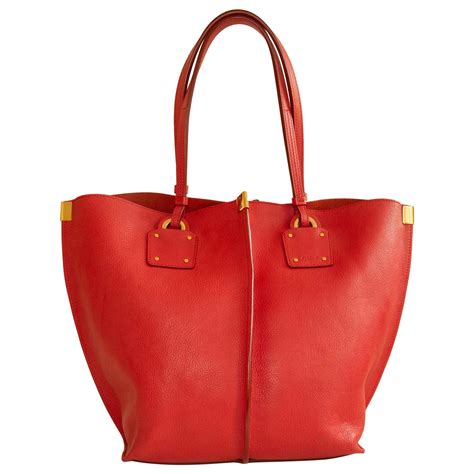 Chloe Red Leather Tote Bag For Sale at 1stDibs | chloe beach bag ...
