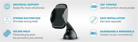 AT&T Universal Car Mount Mobile Holder -CM1 (Black) : Amazon.in ...