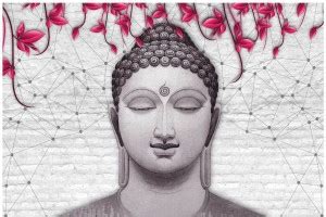 Art Amori Lord Buddha Face Sparkle Coated Self Adesive Painting Without ...