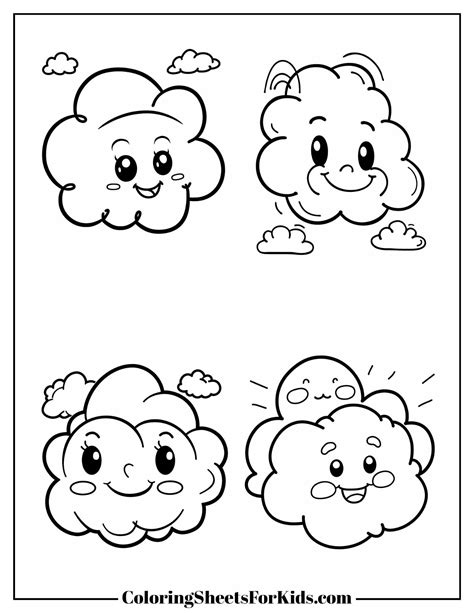 Clouds Coloring Pages (Free Printable Downloads) - Coloring Sheets For Kids