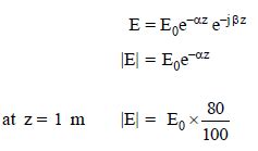 A 20 MHz uniform plane wave propagate in lossy dielectric medium which ...