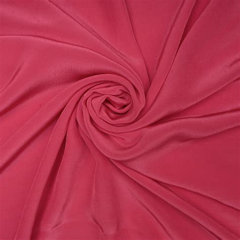 Buy (Pre-Cut 2.00 Mtr) Pink Color Piece Dyed Bemberg Crepe Fabric 20244 ...