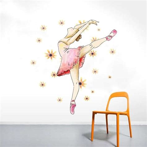 Rawpockets 'Ballerina Dance ' Wall Sticker (PVC Vinyl, 95 cm x 100cm ...