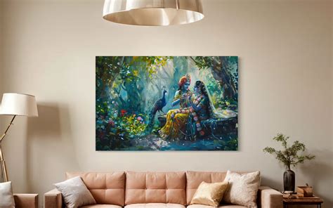 Buy Radha Krishna Ethnic Canvas Giclee Print Indian Ethnic Painting ...