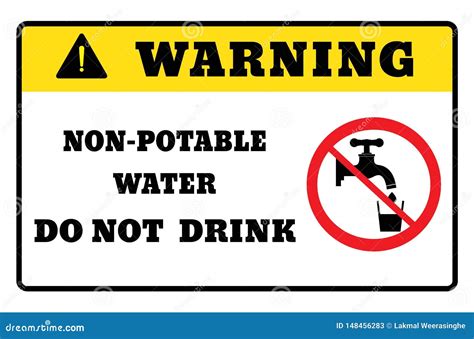 Non-potable Water.warning Sign Drawing by Illustration Stock Vector ...