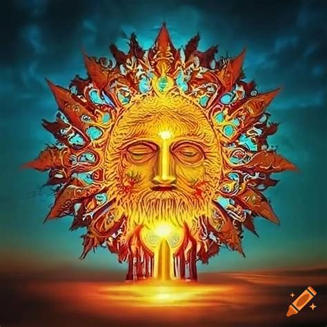 Symbolism of the greek-ukrainian sun god on Craiyon