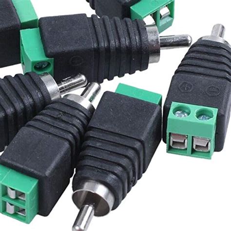 7 x CCTV UTP Audio AV RCA Male, Video balun Terminal Screw, Green ...