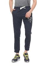 Buy Men Textured Blue Track Pants Online - 314053 | Allen Solly