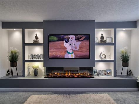 Modern TV Wall Unit with Fireplace