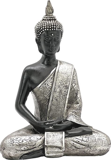 Bellaa Black Buddha Statue Zen Home Decor Altar India | Ubuy