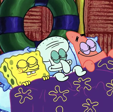 Spongebob and Friends Sleeping in Bed