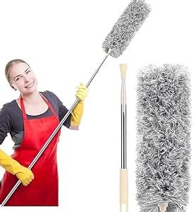 Microfiber Duster for Cleaning with Telescoping Extension Pole, Extra ...