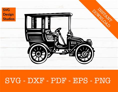 Classic Car Svg, Model T Svg, Old Ford Svg, Silhouette SVG Cut File - PNG - DXF - Cricut - Decal ...