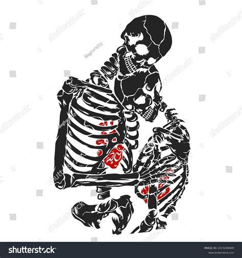 Skelettpaare, die Vektorgrafik küssen und umarmen.: Stock-Vektorgrafik ...