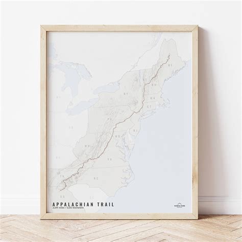 Appalachian Trail Map, Appalachian Trail, Hiking Gift, Walking Gift ...