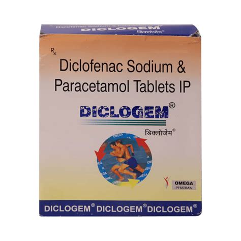 Diclogem 50/325mg Strip Of 20 Tablets: Uses, Side Effects, Price ...