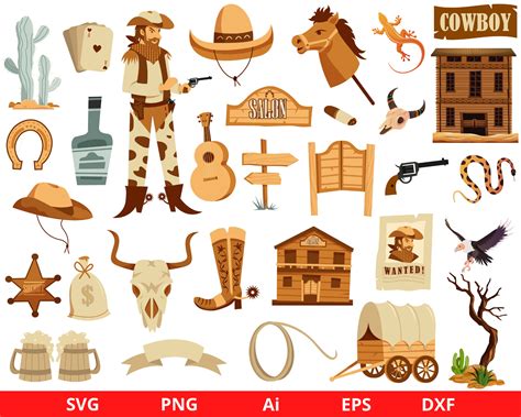Wild West Cowboy Clipart Cowboy Clipart Wild West Clipart | Etsy
