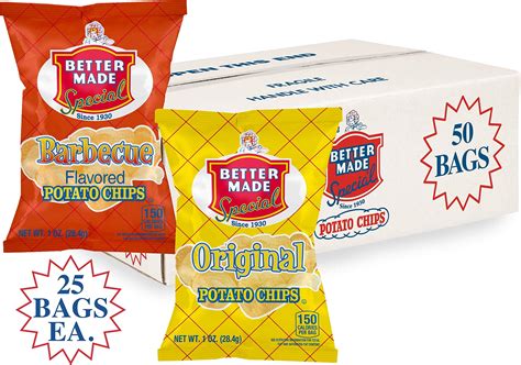 Amazon.com: Better Made Special Original Flavor Potato Chips 2 Ten Packs (20) Lunch Snack Bags ...