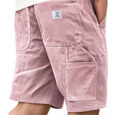 DPTALR George Corduroy Shorts Men with Pockets Mens Drawstring Elastic ...