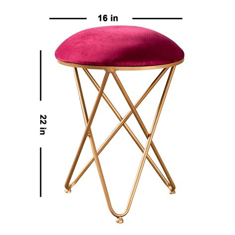 Buy Maroon Cross Leg Metallic Stool Online in India | Nestroots
