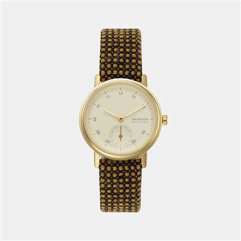 Skagen Women Quartz Beige Dial Analog Fabric Watch SKW3106 – Just In Time