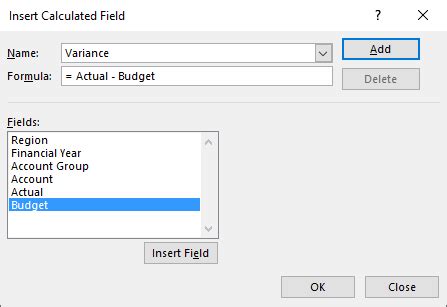 Image result for Variance Icon Excel PivotTable