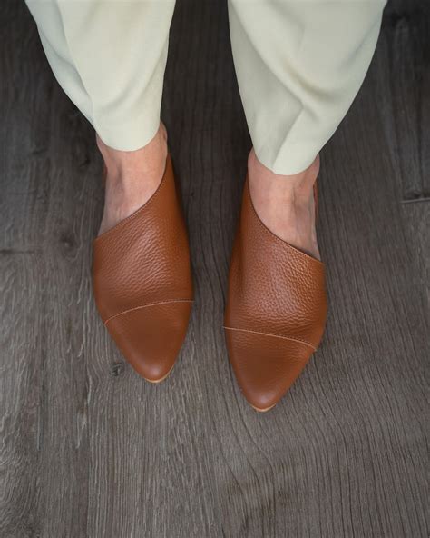 Leather Pointed Toe Loafers, Elegant Women's Mules - Etsy